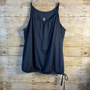 Active by Old Navy Grey Blouson Workout Tank Top Drawstring Waist Thin Straps 2X